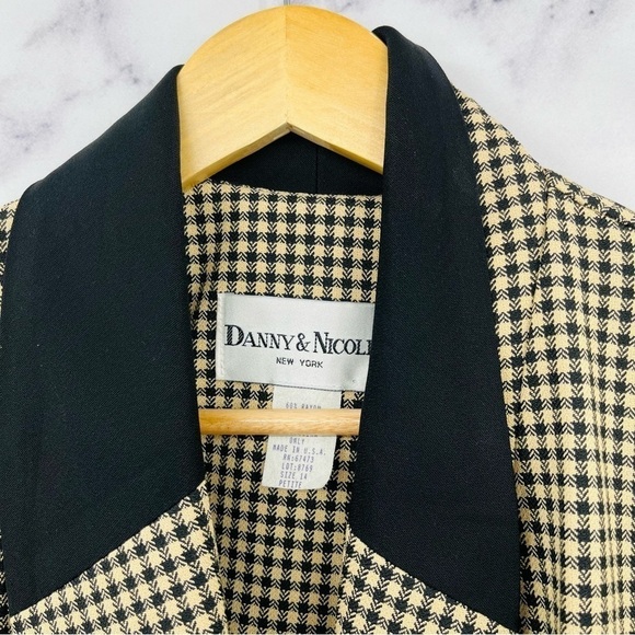Danny & Nicole Vintage Houndstooth Double Breasted Trench Coat - Picture 4 of 6